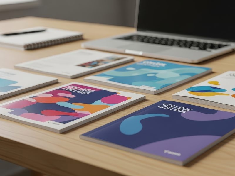 Prospectus covers spread out during design review