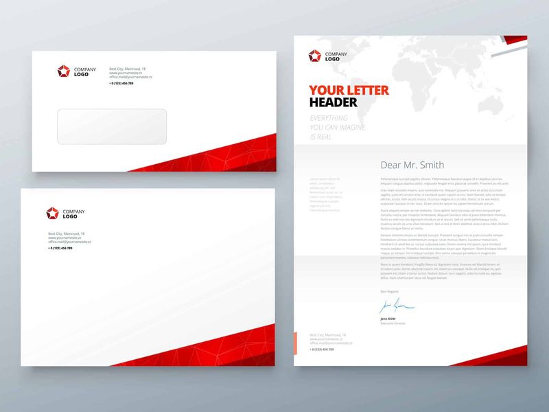 Branded letterhead and windowed envelopes ready to mail