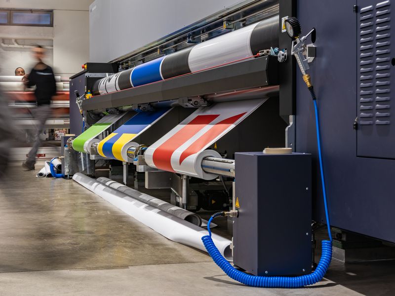 Wide-format printer producing colourful event banners
